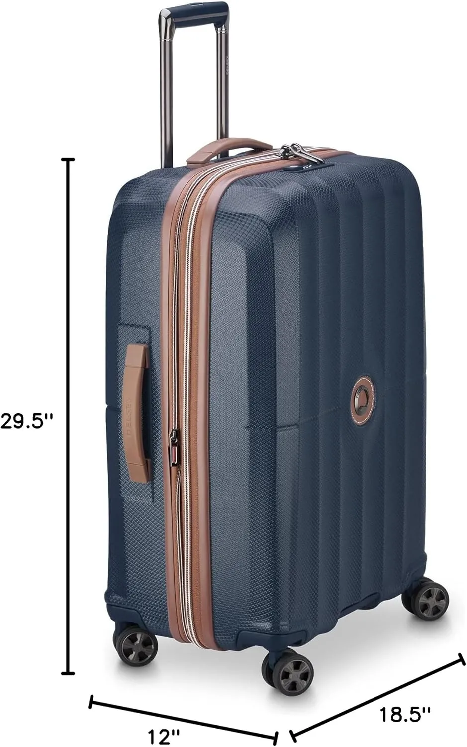 DELSEY PARIS St. Tropez Hardside Expandable Luggage with Spinner Wheels, Navy, 3 Piece Set (21/24/28)