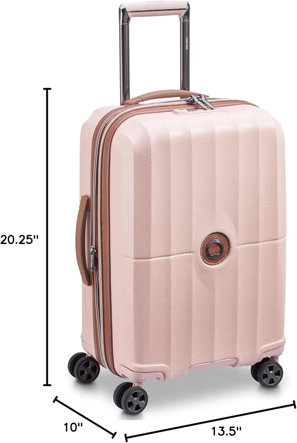 DELSEY PARIS St. Tropez Hardside Expandable Luggage with Spinner Wheels, Pink, Carry-on 21 Inch
