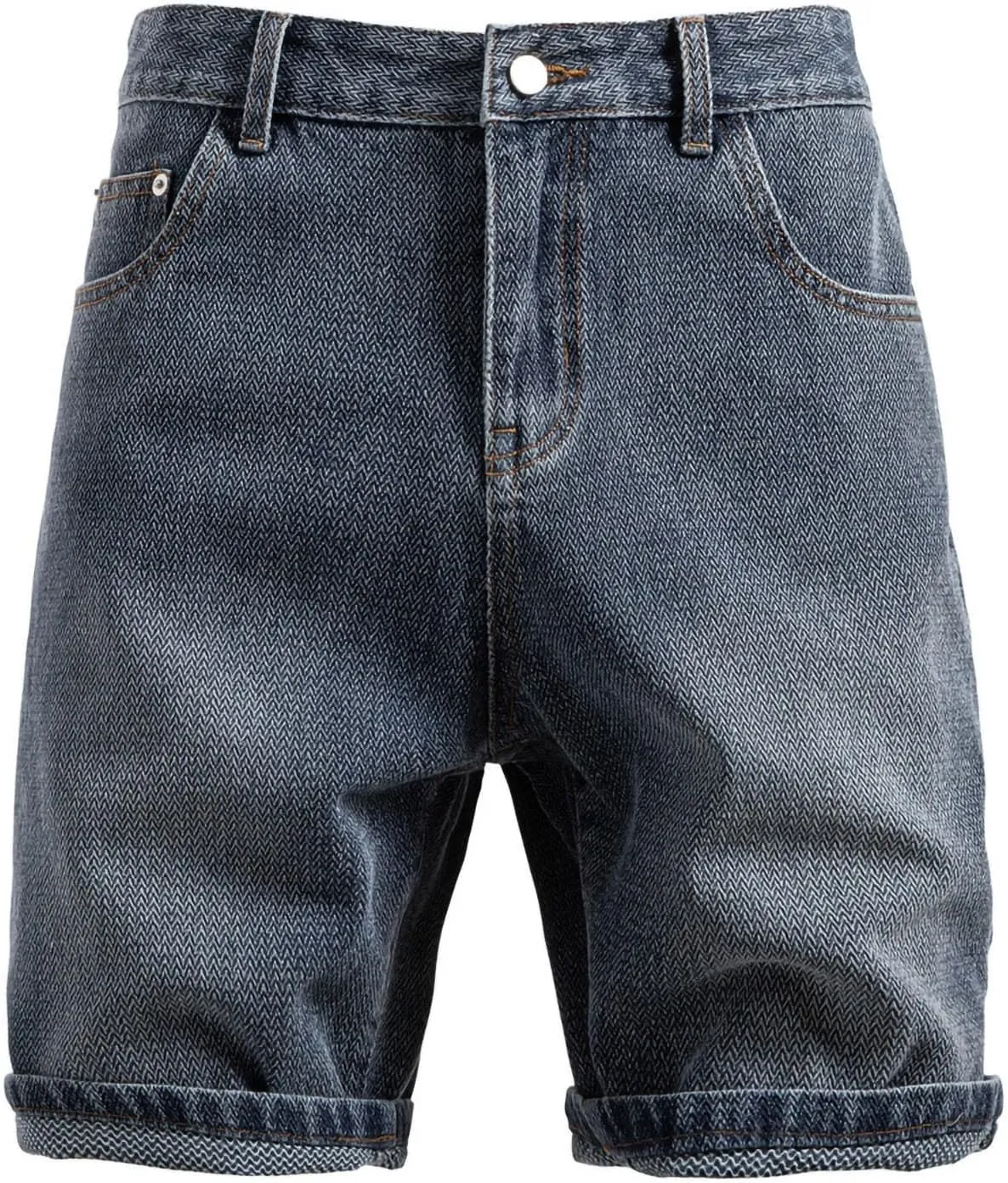 Denim Shorts for Men Knee Length Half Pants Summer Skinny Jeans Casual Chino Shorts Classic Roll Up Short Pants Bottoms
