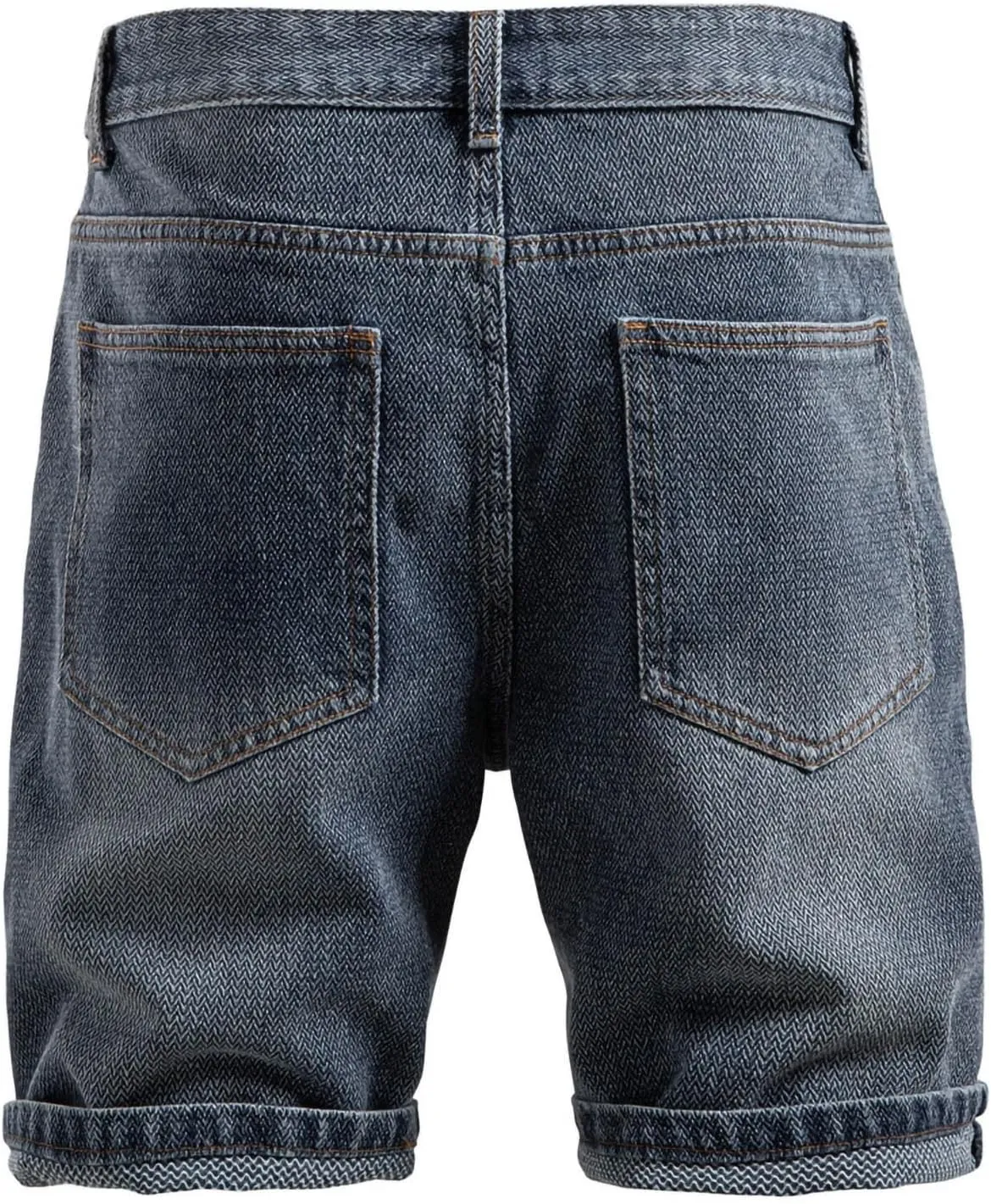 Denim Shorts for Men Knee Length Half Pants Summer Skinny Jeans Casual Chino Shorts Classic Roll Up Short Pants Bottoms