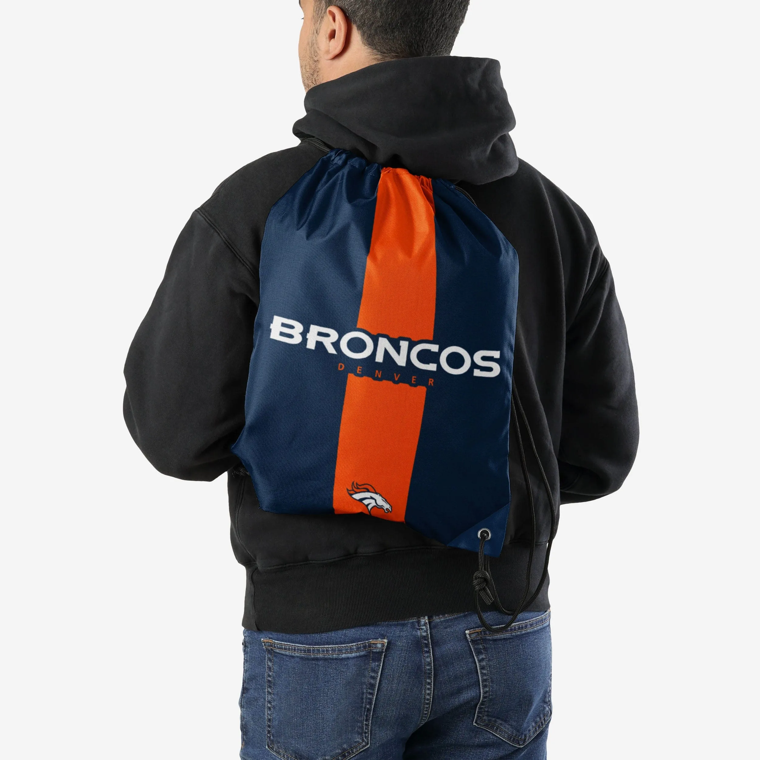 Denver Broncos Team Stripe Wordmark Drawstring Backpack