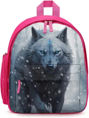 Dire Wolf with Deep Eye Cute Backpack Small Daily Daypack Travel Shoulder Bag with Adjustable Strap Graphic Print
