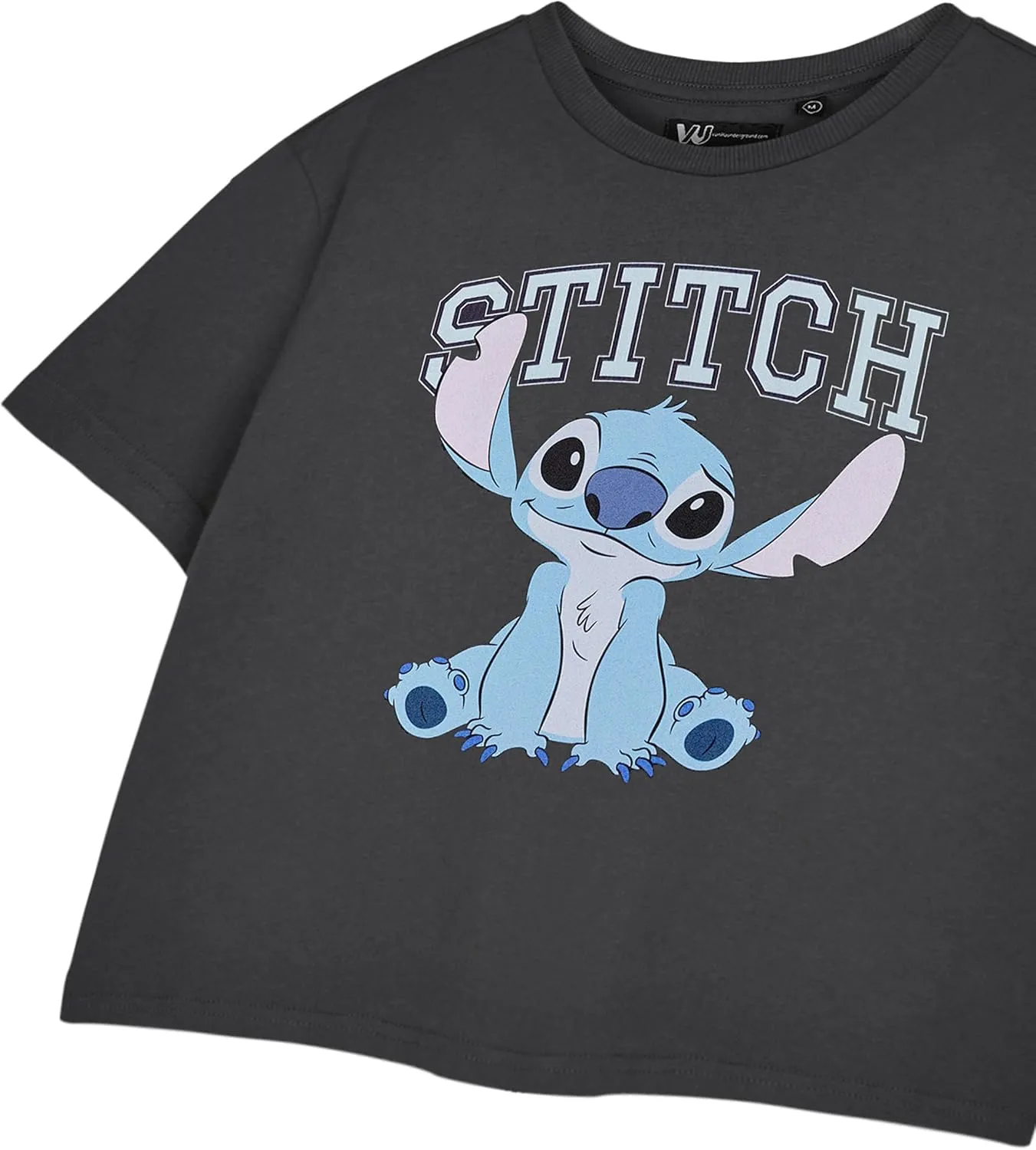 Disney Stitch Womens Cropped Top Short Sleeve Graphic Tee Apparel | Lilo & Stitch Movie Merchandise Gift for Adults & Teens