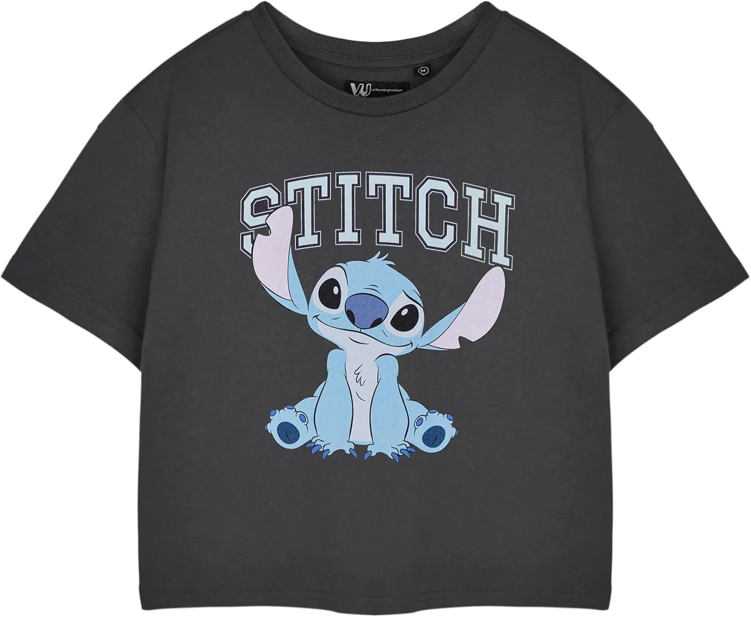 Disney Stitch Womens Cropped Top Short Sleeve Graphic Tee Apparel | Lilo & Stitch Movie Merchandise Gift for Adults & Teens