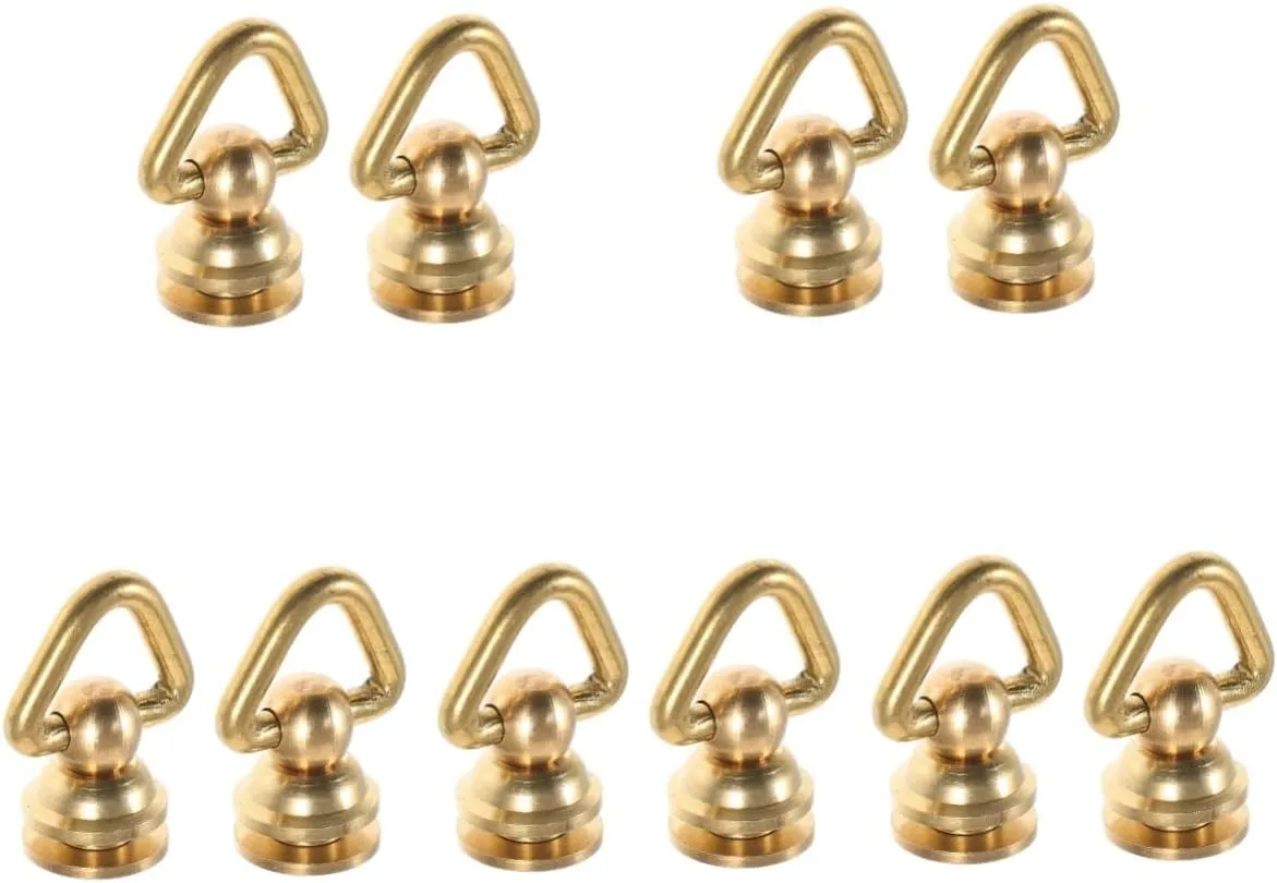 DIYEAH 2sets Crossbody Bag Hardware Lightweight Purse Strap Rivet Studs Triangle Ring Buckles for DIY Projects 2pcs*2
