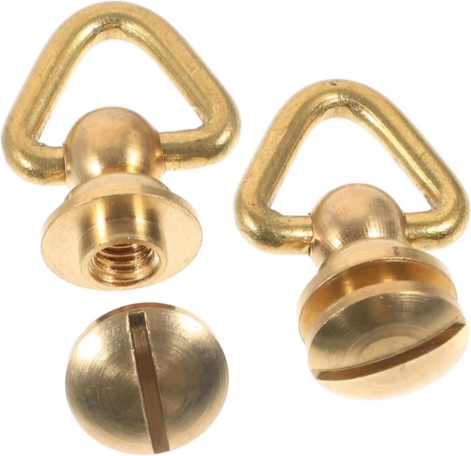 DIYEAH 2sets Crossbody Bag Hardware Lightweight Purse Strap Rivet Studs Triangle Ring Buckles for DIY Projects 2pcs*2