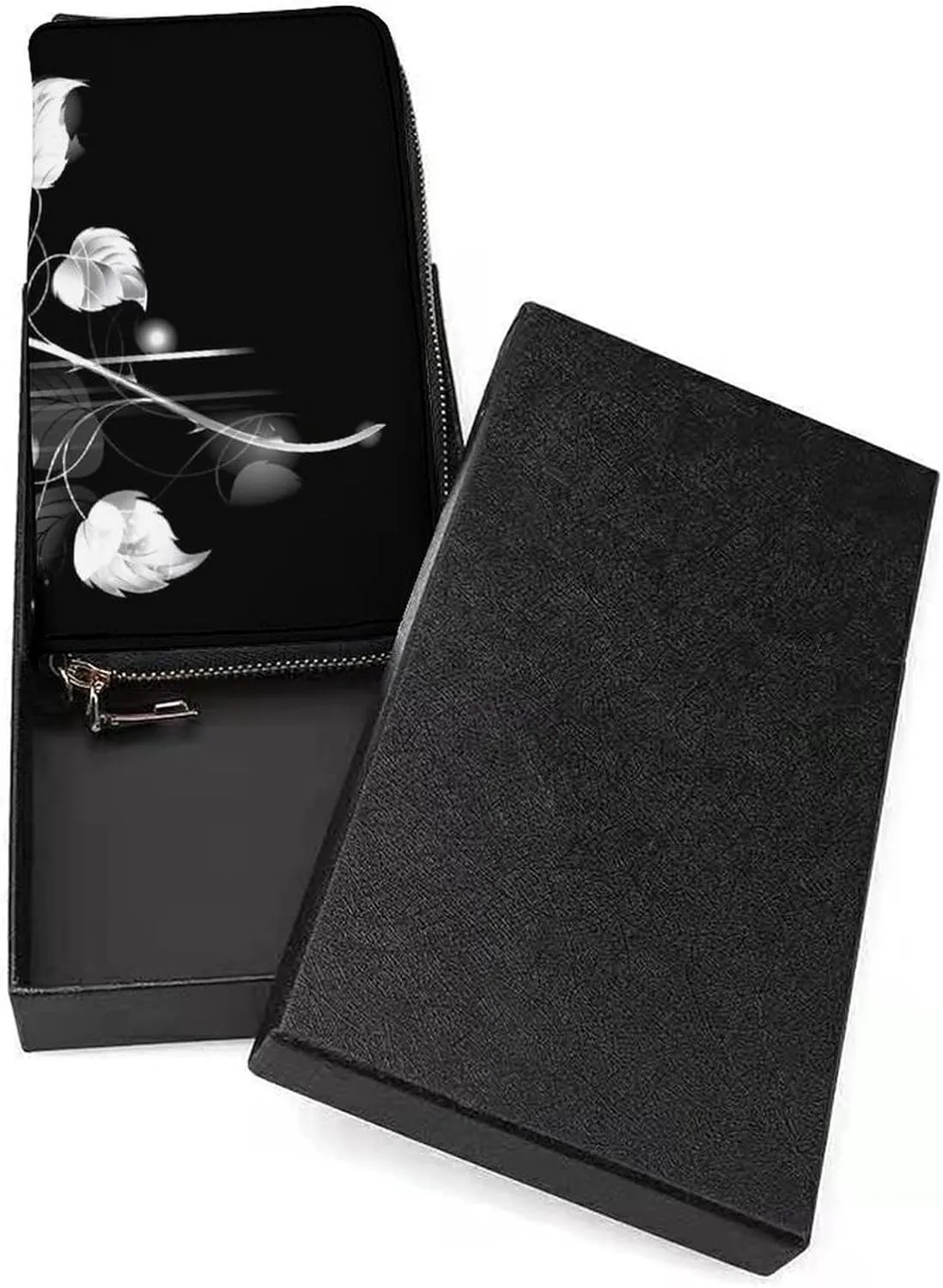Donnapink Long Clutch Wallet, Long Handbag with Wristlet Strap, PU Leather Zip Purse