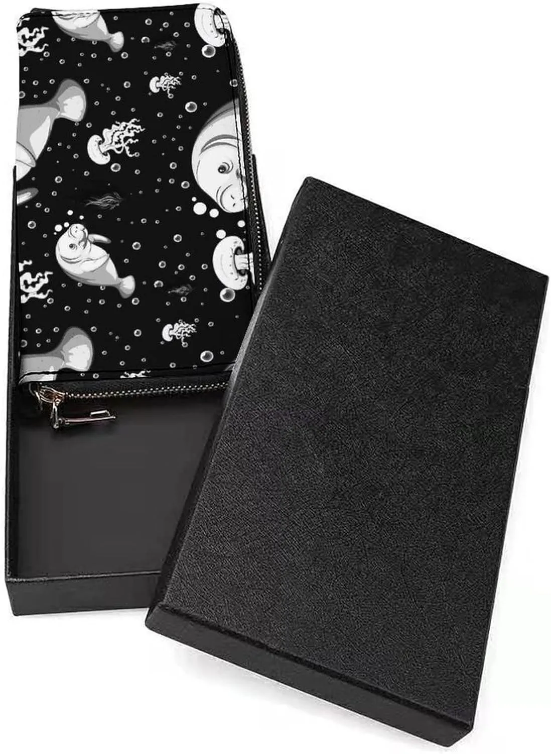Donnapink Long Clutch Wallet, Long Handbag with Wristlet Strap, PU Leather Zip Purse