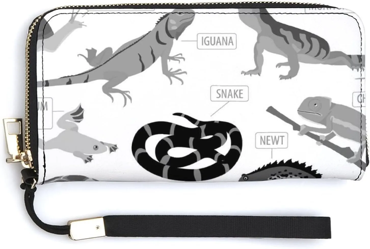 Donnapink Long Clutch Wallet, Long Handbag with Wristlet Strap, PU Leather Zip Purse