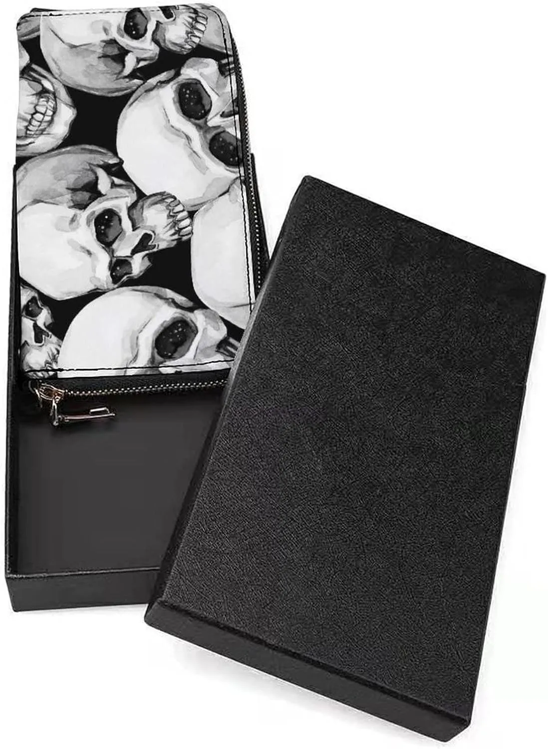 Donnapink Long Clutch Wallet, Long Handbag with Wristlet Strap, PU Leather Zip Purse