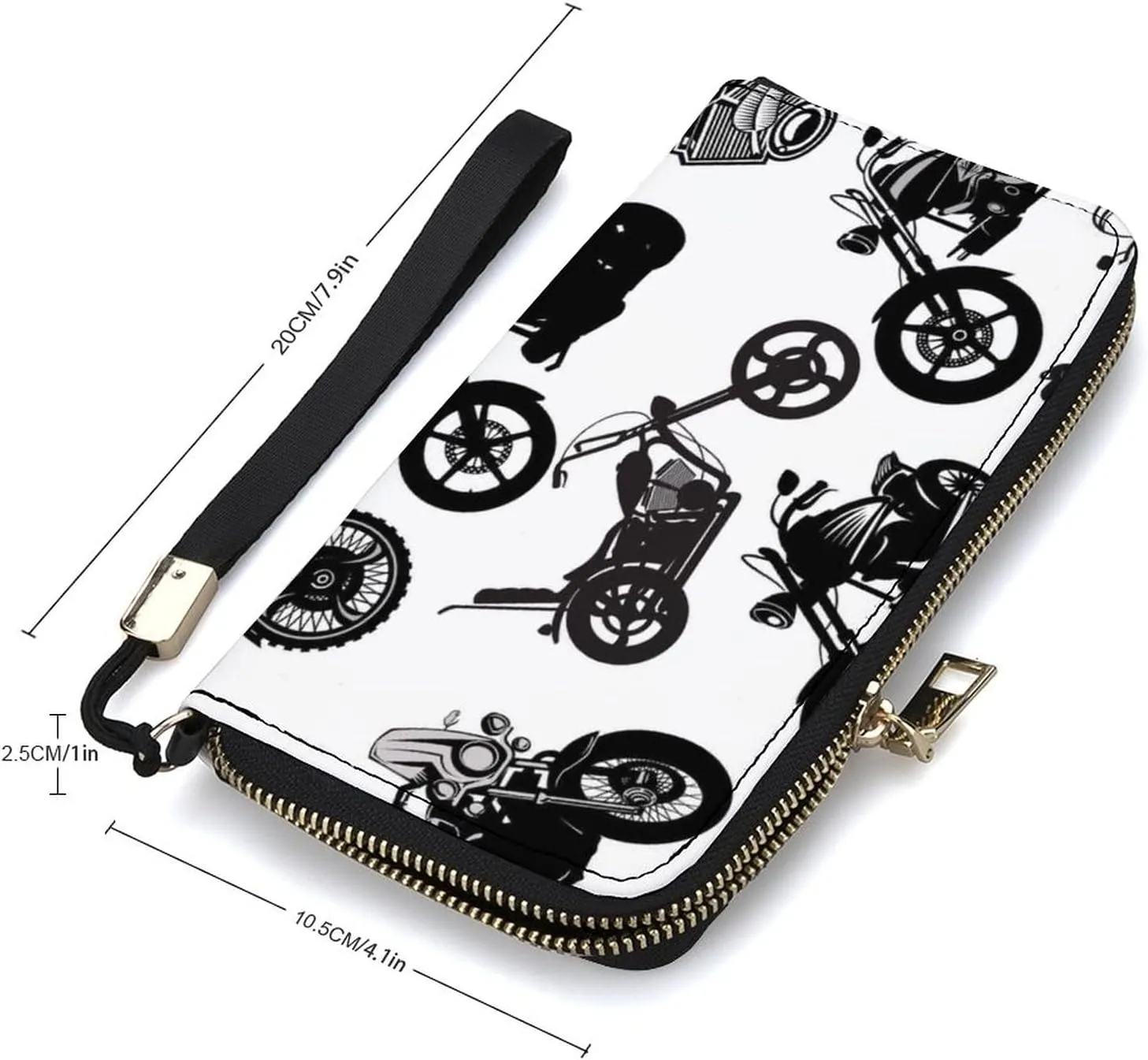 Donnapink Long Clutch Wallet, Long Handbag with Wristlet Strap, PU Leather Zip Purse