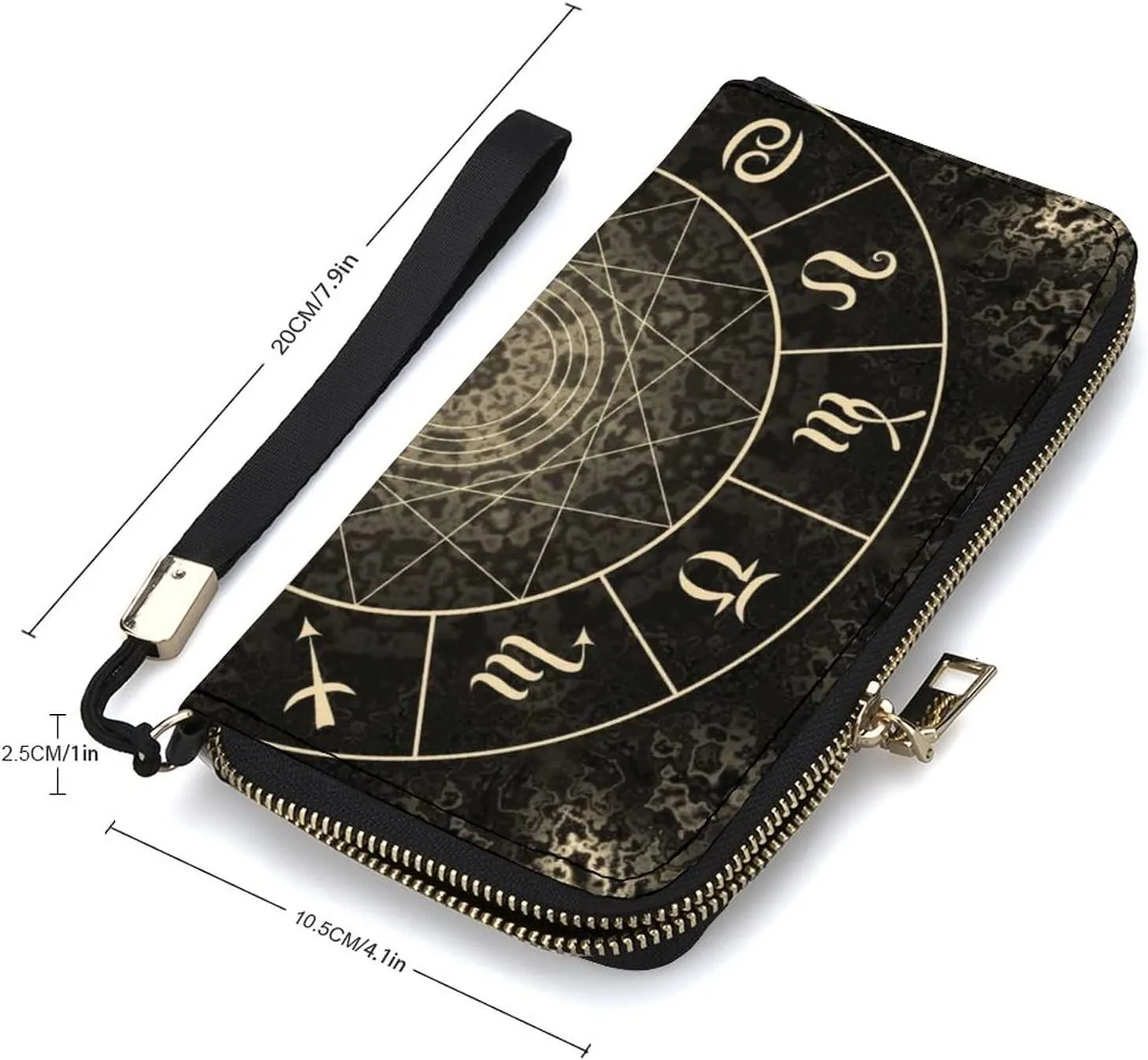 Donnapink Long Clutch Wallet, Long Handbag with Wristlet Strap, PU Leather Zip Purse