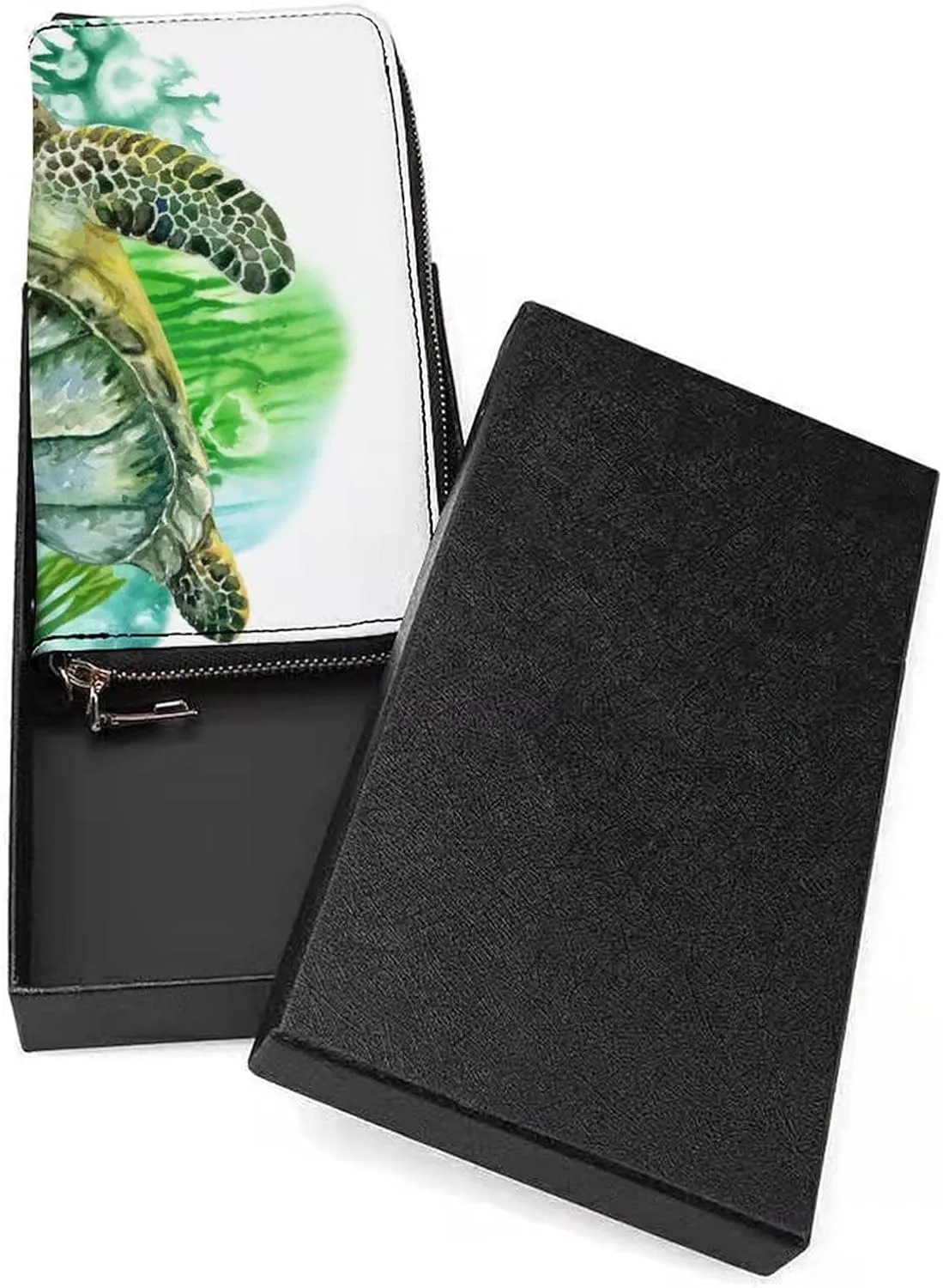 Donnapink Long Clutch Wallet, Long Handbag with Wristlet Strap, PU Leather Zip Purse