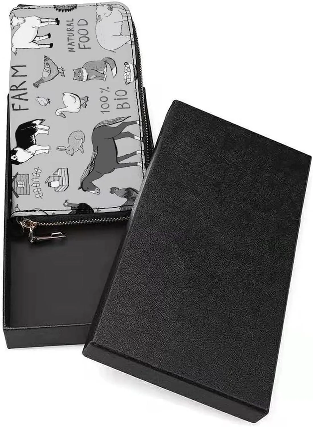 Donnapink Long Clutch Wallet, Long Handbag with Wristlet Strap, PU Leather Zip Purse