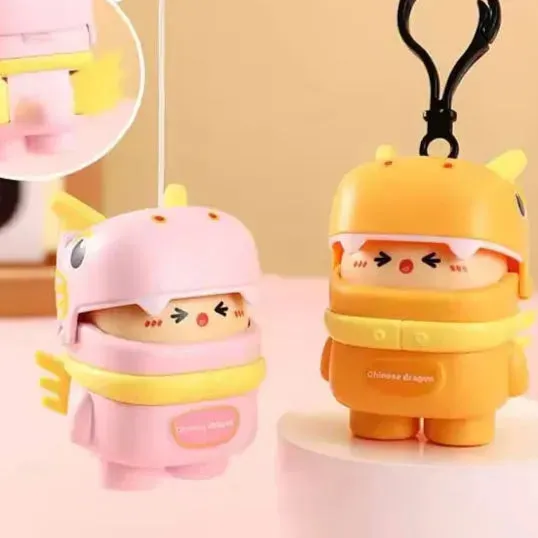 Dragon Man Recording Pull Back Keychain
