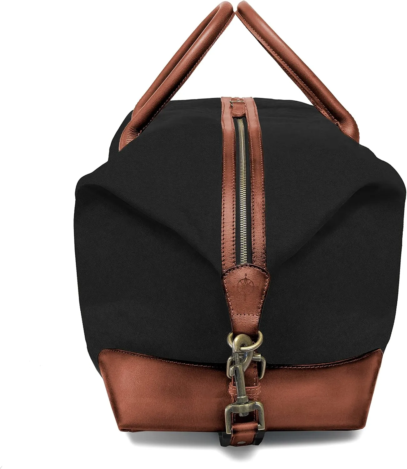 DRAKENSBERG Weekender 'David' (L) - large travel duffle, holdall and gym bag in vintage retro design, large, ladies, men, sustainably handmade, canvas, leather, 60L, black, brown, DR00246