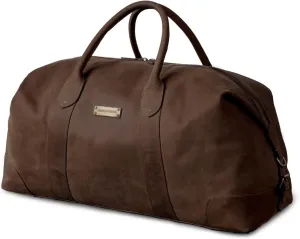 DRAKENSBERG Weekender 'David' - leather duffle bag, large carryall and gym bag in vintage design, for travel and sports, ladies, men, handmade, fullgrain leather, 60L, coffee-brown, DR00346