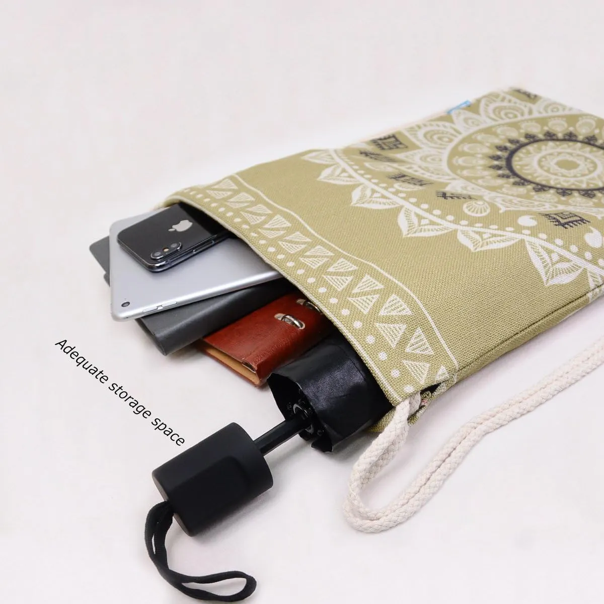 Drawstring Backpack Mandala Style String Bag Canvas Beach Sport Daypack