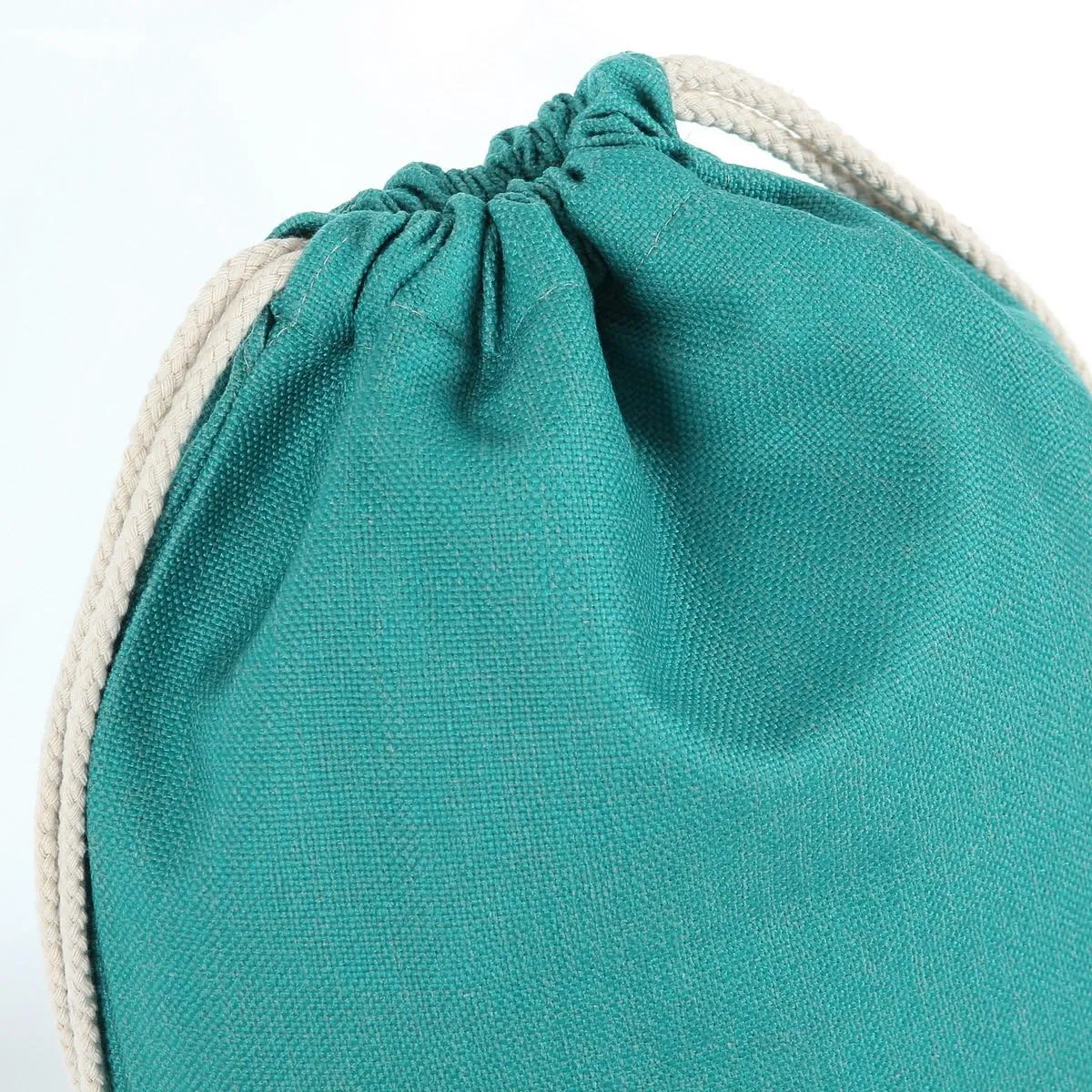 Drawstring Backpack Simple Style String Bag Canvas Beach Sport Daypack