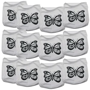 Drawstring Bag with Velvet Art Butterfly (Pack of 12)