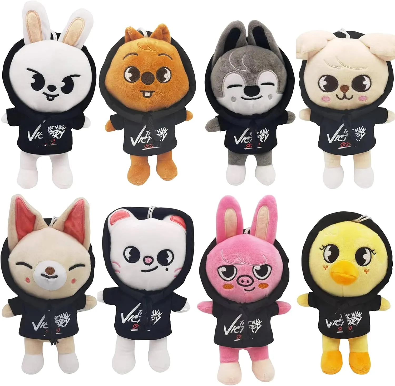 Educatgame Skzoo Plushies Set of 8, 9.8-Inch Stray Kids Plush, Cute K-pop Cartoon Character Plush Toys, Gifts for K-pop Fans,Girls and Women