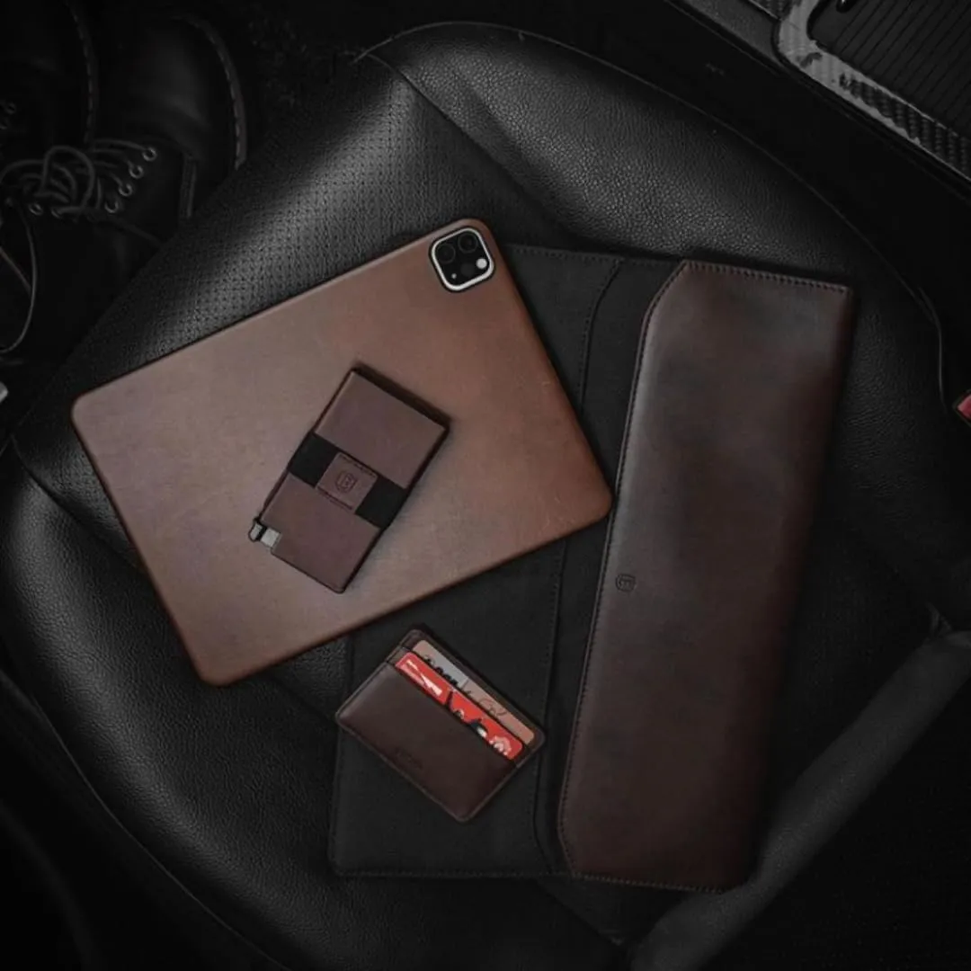 Ekster Senate Classic Brown Leather Slim Wallet for Men | RFID-Blocking Minimalist Wallet with Quick Card Access & Slim Profile