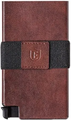 Ekster Senate Classic Brown Leather Slim Wallet for Men | RFID-Blocking Minimalist Wallet with Quick Card Access & Slim Profile