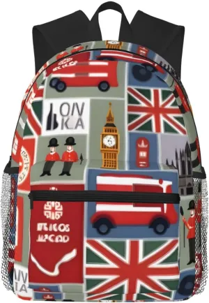 England Symbols print backpack Travel Laptop Backpack Cute Purse Casual Backpack work, traveling,