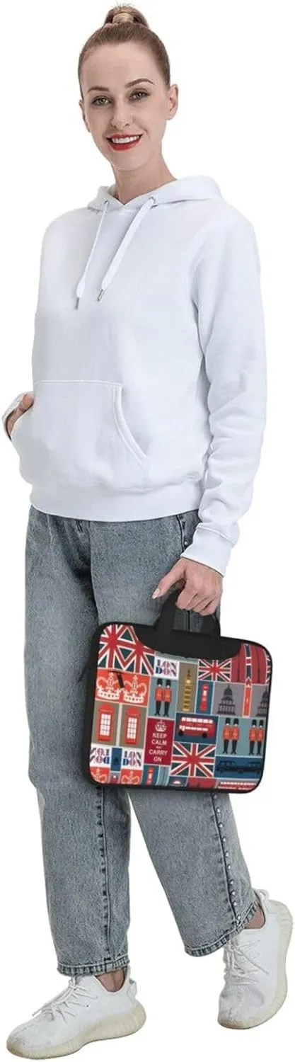 England Symbols Print Laptop Bag,Can Use It Freely As A Shoulder Bag,Crossbody Bag,And Briefcase