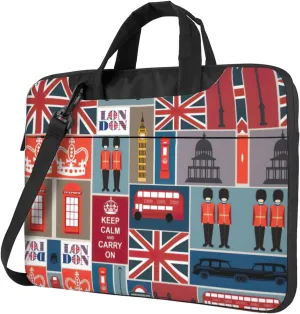 England Symbols Print Laptop Bag,Can Use It Freely As A Shoulder Bag,Crossbody Bag,And Briefcase