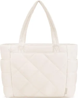 ETRONIK Tote Bag for Women, Lightweight Puffy Tote Bag with Multiple Pockets, Large Quilted Shoulder Handbag for Travel