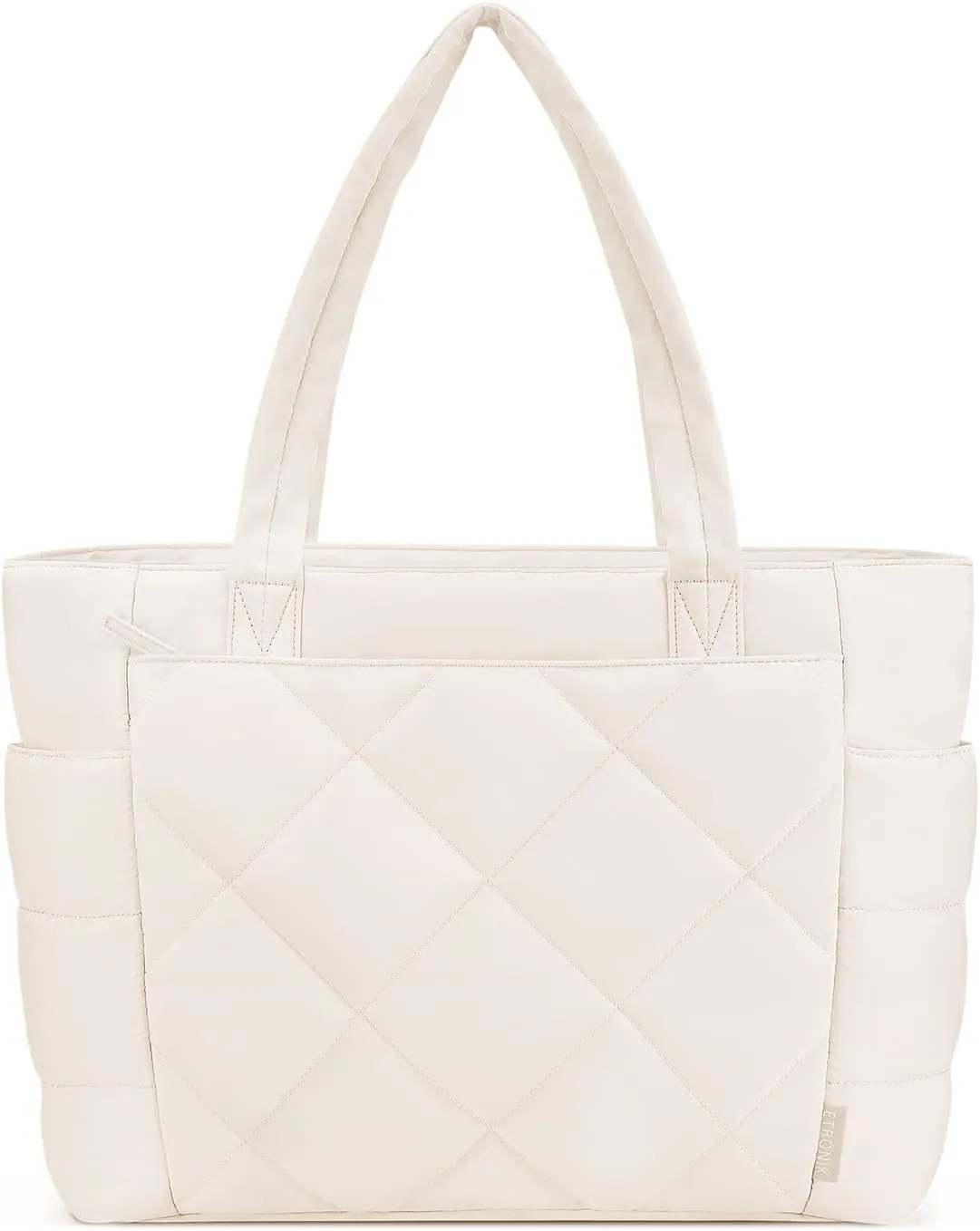 ETRONIK Tote Bag for Women, Lightweight Puffy Tote Bag with Multiple Pockets, Large Quilted Shoulder Handbag for Travel