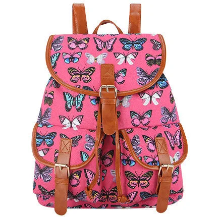 Exclusive Handmade Bohemian Mochila Vintage Backpack Drawstring Printing Canvas Bagpack Sac a Dos Femme Rucksack Female