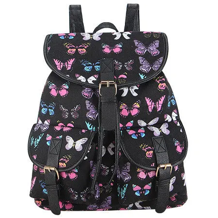 Exclusive Handmade Bohemian Mochila Vintage Backpack Drawstring Printing Canvas Bagpack Sac a Dos Femme Rucksack Female