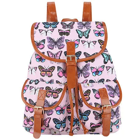 Exclusive Handmade Bohemian Mochila Vintage Backpack Drawstring Printing Canvas Bagpack Sac a Dos Femme Rucksack Female