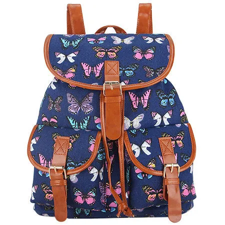 Exclusive Handmade Bohemian Mochila Vintage Backpack Drawstring Printing Canvas Bagpack Sac a Dos Femme Rucksack Female