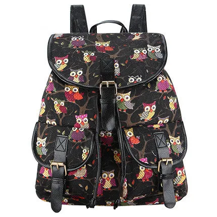 Exclusive Handmade Bohemian Mochila Vintage Backpack Drawstring Printing Canvas Bagpack Sac a Dos Femme Rucksack Female