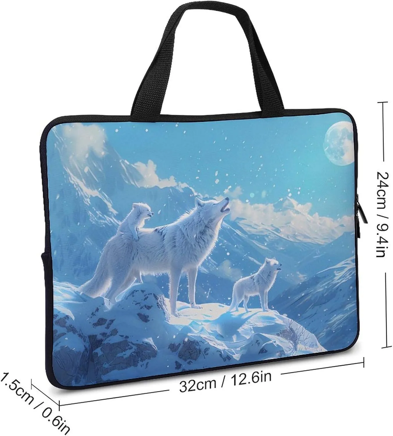 Family Wolf Roar Funny Laptop Bags Novelty Protective Cover Case Handbags for Laptop/Notebook/Ultrabook 10/12/13/15/17 Inches