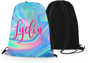 FAN STAR Personalized Bubbles Drawstring Bag with Your Name