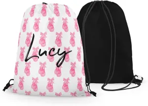 FAN STAR Personalized Dancer Drawstring Bag with Ballet Slippers