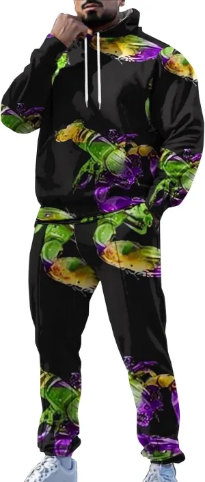 Fashion Carnival Sets for Mens Casual 3D Printed Long Sleeve Hoodies Sweatpants Outdoor Holiday Active Clothes 2025