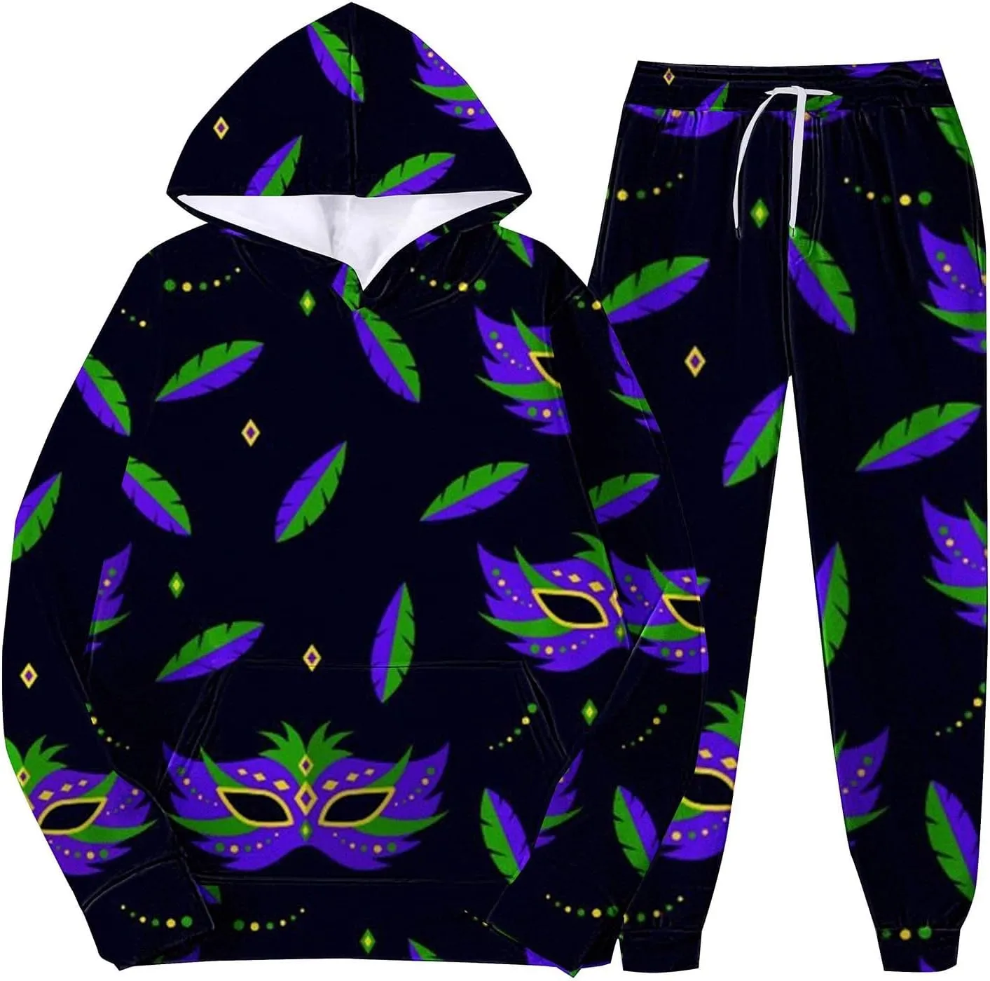 Fashion Carnival Sets for Mens Casual 3D Printed Long Sleeve Hoodies Sweatpants Outdoor Holiday Active Clothes 2025