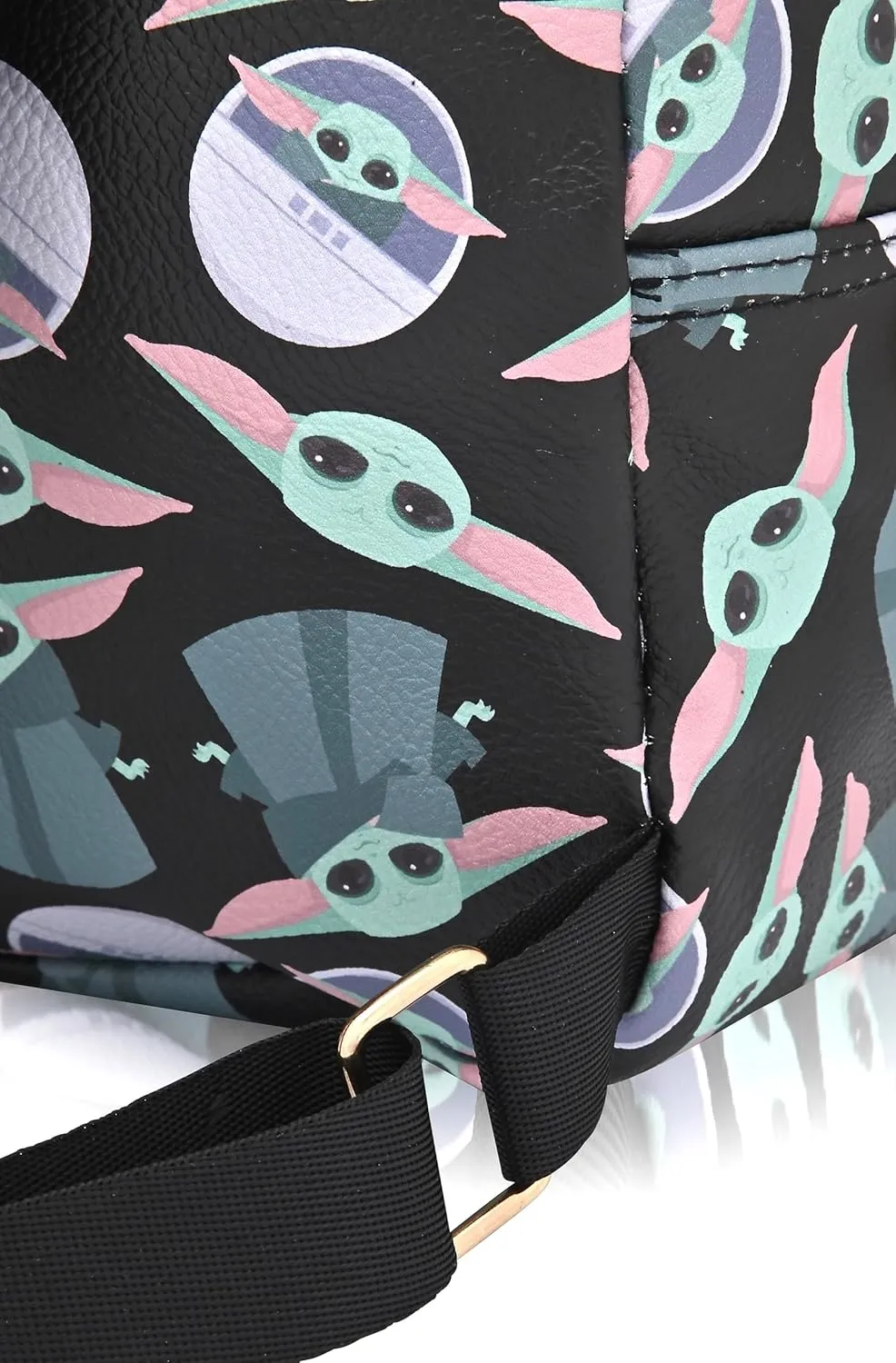 Fast Forward Star Wars Grogu Cute PU Leather 10" Mini Backpack Purse | Unisex Backpack for Women, Men | Baby Yoda Accessories