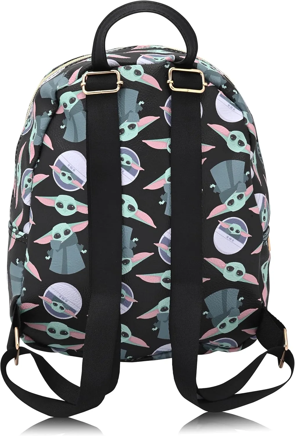 Fast Forward Star Wars Grogu Cute PU Leather 10" Mini Backpack Purse | Unisex Backpack for Women, Men | Baby Yoda Accessories
