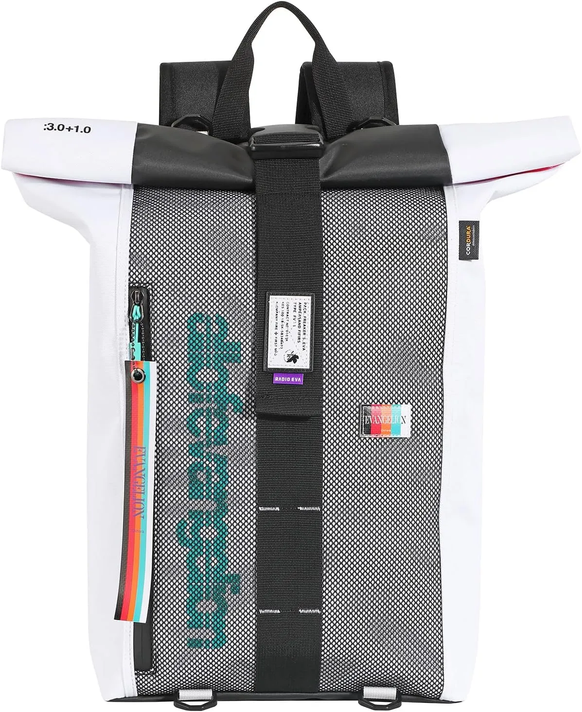 FIREFIRST Neon Genesis Evangelion New Collaboration Series 17 Inch Roll Backpack with Waterproof Liner