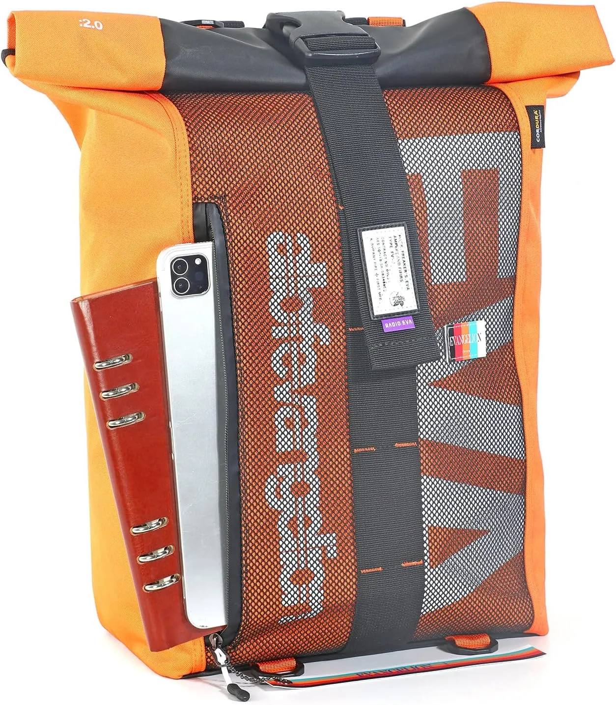 FIREFIRST Neon Genesis Evangelion New Collaboration Series 17 Inch Roll Backpack with Waterproof Liner