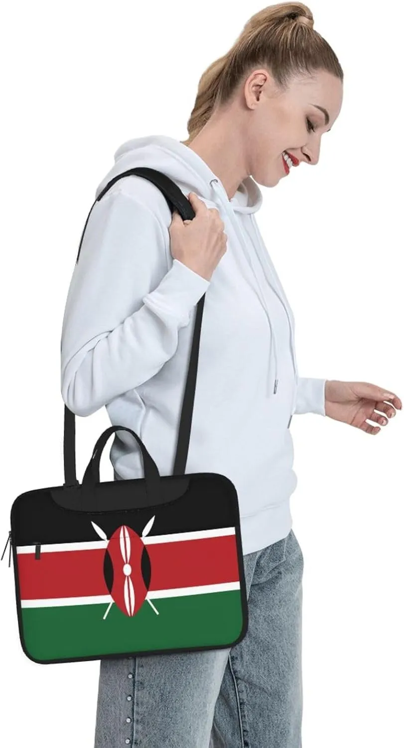 Flag of Kenya Print Practical Laptop Case Laptop Bag - Stylish Messenger Bag & Laptop Shoulder Bag