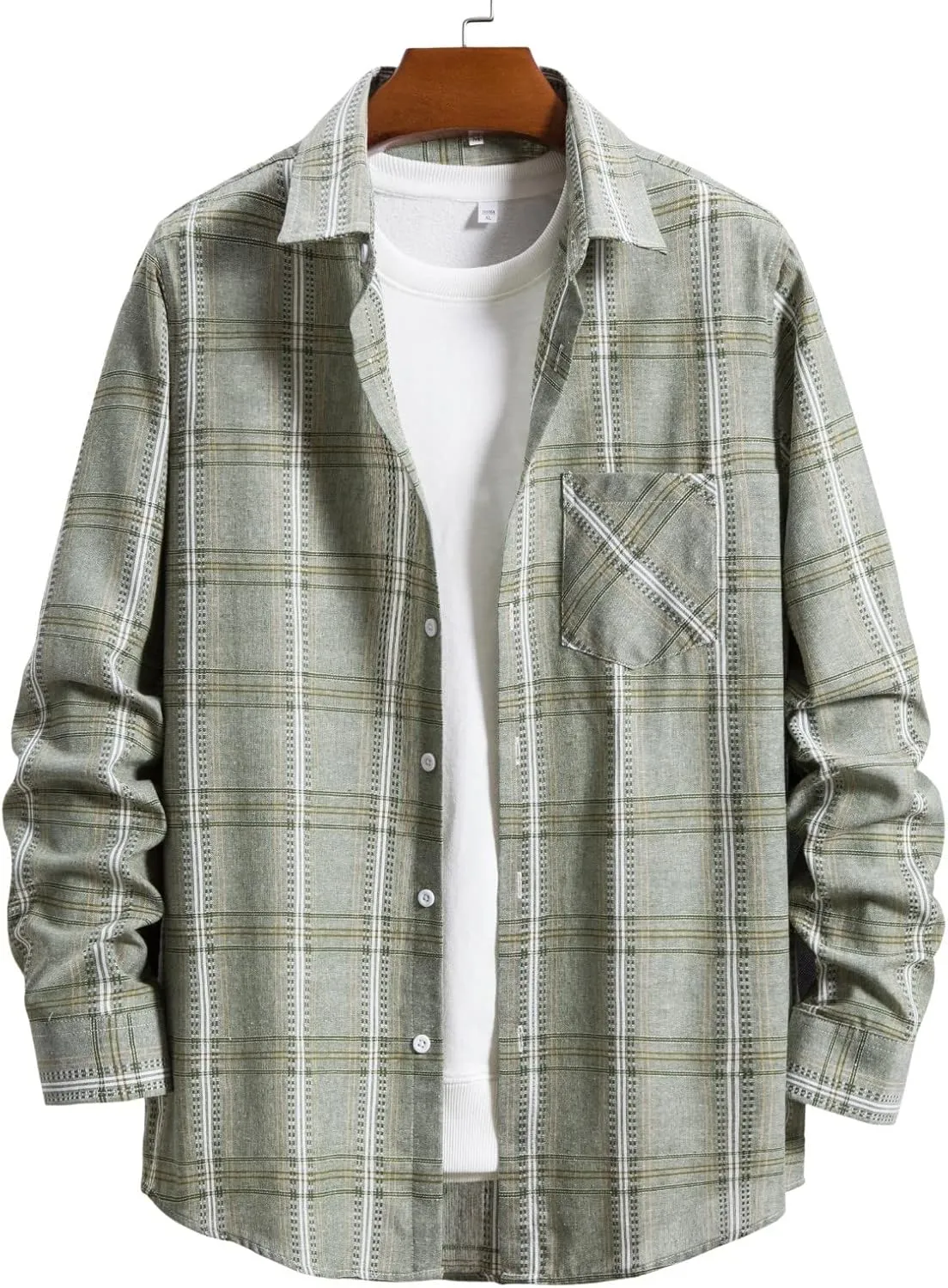 Flannel Shirt for Men Casual 2024 Coat Drawstring Pocket Pants Set Flannel Shirt for Men Sherpa Flannel Shirt Jacket