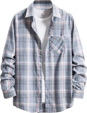 Flannel Shirt for Men Casual 2024 Coat Drawstring Pocket Pants Set Flannel Shirt for Men Sherpa Flannel Shirt Jacket