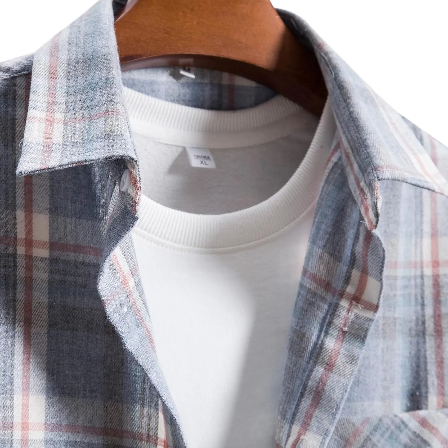 Flannel Shirt for Men Casual 2024 Coat Drawstring Pocket Pants Set Flannel Shirt for Men Sherpa Flannel Shirt Jacket